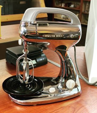 Vintage Hamilton Beach Chrome Stand Mixer,  Earlier & Rarer Model H (8fm - 127)