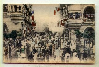 Amistice Celebration Day At Hong Kong Nov 13 1918 Old