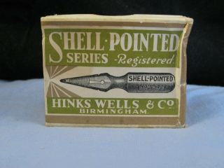 Antique Dip Steel Pen Nib Nibs Box Plume Pluma Calligraphy Hinks Wells Skooter