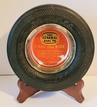 The General Tire Dual 90 Rubber Tire Glass Ashtray Eastern Tire Company Nm