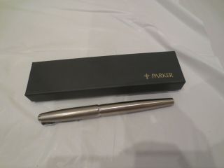 Parker Silver Fountain Pen Ink Color With Box
