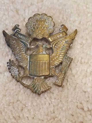 Vintage Wwii Era Us Army Military Officer Hat Emblem Badge Pin