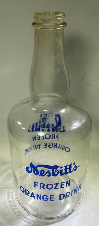 Vintage Nesbitt’s Frozen Orange Drink Bottle No Cap 1/2 Gallon Old Stock