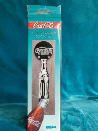 Coca - Cola chrome plated metal door pull with bottle opener 3