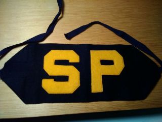 Wwii Us Navy Shore Patrol Arm Band Sp Usn