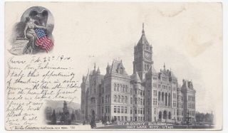 Old 1900 Postcard Bldg.  Salt Lake City Provo City Utah Usa Solothurn Switzerland