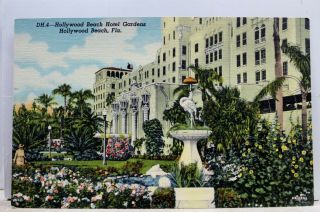 Florida Fl Hollywood Beach Hotel Gardens Postcard Old Vintage Card View Standard