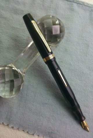 Vintage Black Fountain Pen With 14k Gold Bond Nib - Restored