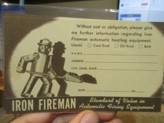 Vintage Old Ohio Postcard Cleveland Iron Fireman Manufacturing Co Furnace Tinman