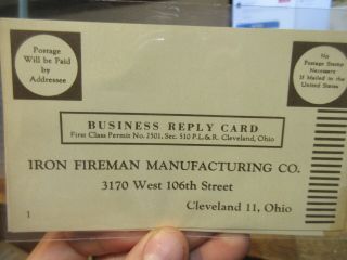 Vintage Old OHIO Postcard Cleveland Iron Fireman Manufacturing Co Furnace Tinman 2