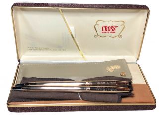 Vintage 70’s Cross 14k Gold Filled Pen & Pencil Set W/box Engraved