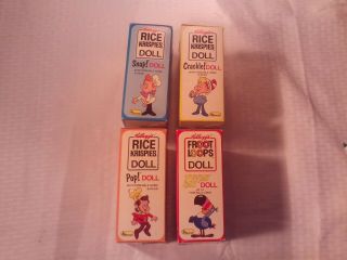 4 Kellogg ' s Rice Krispies Snap Crackle Pop and Toucan Dolls Talbot Toys 1984 2