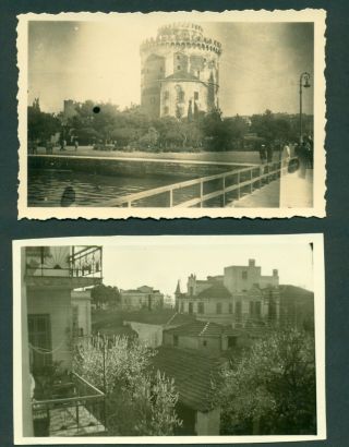 Wwii Ww2 Greece Salonica.  2 Old Photos Of German Soldiers.  1942,  1943