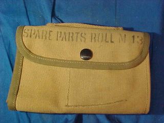 Orig Wwii Us Army M13 Spare Parts Canvas Roll Case For Browning 1919