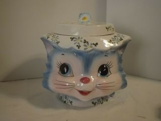 Vintage 1950s Lefton Miss Priss Cookie Jar With Lid - 1502
