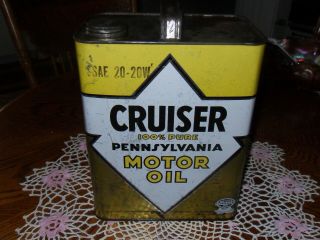 RARE CRUISER 100 Pennsylvania Motor Oil 1.  6 Gallon Can, 2