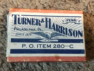 Vintage Box Of 20 Turner & Harrison Steel Pen Nibs 506