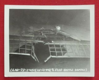 Ww2 Aaf 452nd Bomb Group B - 17g 43 - 38358 Slightly Dangerous Combat Damage Photo