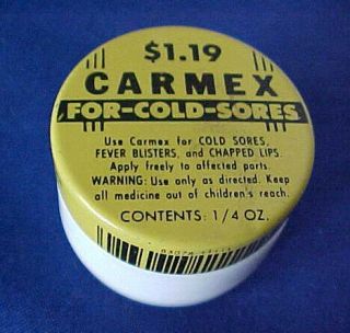 Vintage Empty Carmex Lip Balm Container Milk Glass Jar Metal Lid; Franklin,  Wi