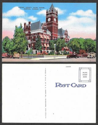 Old Kansas Postcard - Newton - Harvey County Court House