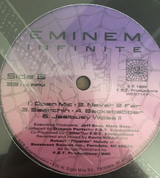 Eminem Infinite 12” Vinyl LP Album Record 3