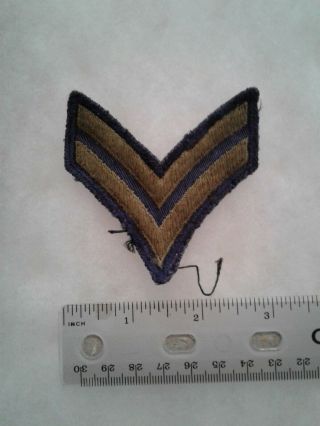 Authentic Wwii Us Army Corporal Grade 5 Stripes Rank Shoulder Patch Insignia