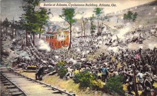 Civil War,  Mural,  Cyclorama,  The Battle Of Atlanta,  Ga,  Old Post Card