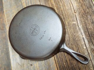 Griswold Small Logo 8,  10 - 1/2 " Early Handle Cast Iron Skillet,  704,  Restored