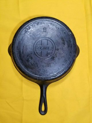 9 Griswold Cast Iron Skillet W/ Heat Ring Block Logo Need Restored