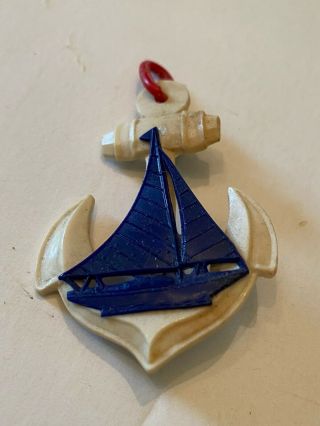 Vintage Wwii Us Navy Anchor Pin Brooch