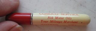 CONOCO Advertising Pocket tube LIGHTER OLD WHITE ' S Jefferson IOWA IA Gas oil ad 2