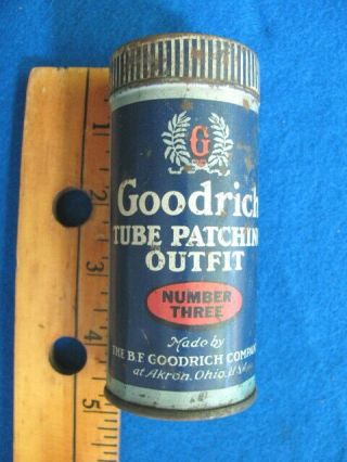 Vintage Goodrich Tube Patching Outfit Can Number Three,  Old Desired “wreath” Logo
