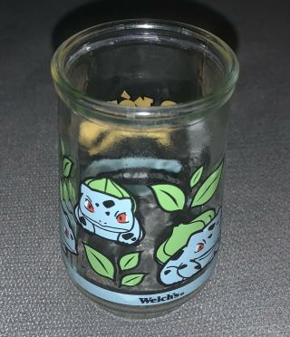 Welch ' s Jelly Jar Glass Pokémon / Pokemon 01 Bulbasaur ©1999 Nintendo 2