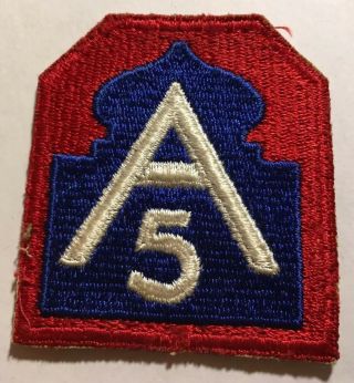 Wwii 5th Army Embroidered Shoulder Patch Regulation Issue Italy Theater Vintage