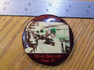 Vintage Celluloid Advertising Pocket Mirror Yorks Best The A.  C.  Boll Cafe York Pa