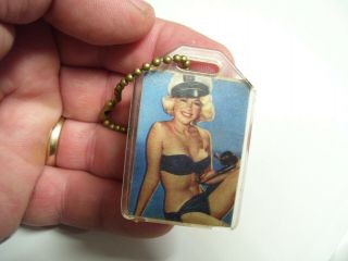 1950s Vintage Auto Pinup Girl Key Holder Nos Accessory Rat Hot Rod Scta