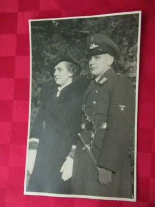 Wwii German Photo Combat Soldier Pc Rlb With Wife