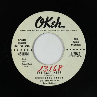 Blues R&b 45 - Hurricane Harry - The Last Meal - Okeh - Vg,  Mp3