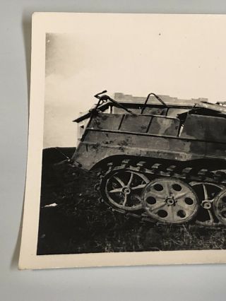 WWII US GI Photo Captured German Kettenkrad Tracked Vehicle Motorcycle KO’d 2