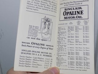 Sinclair 1930 Motor Oil Booklet 3