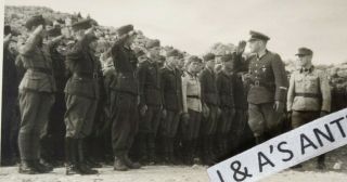 Vtg Wwii High Ranking Nazi Walks By German Soldiers Photo World War 2