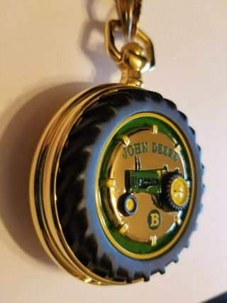 Vintage Franklin John Deere Tractor Model B Pocket Watch Cond 3