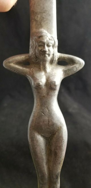 Vintage Pewter Art Deco Nude Female Woman Letter Opener 10 2