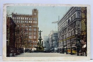 Ohio Oh Cincinnati Fountain Square Postcard Old Vintage Card View Standard Post