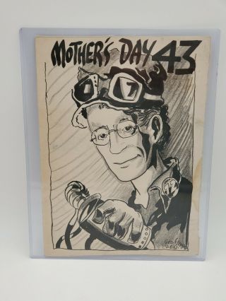 Vintage Drawing Wwii Us Navy George Stewart Mothers Day 1943 Trench Art