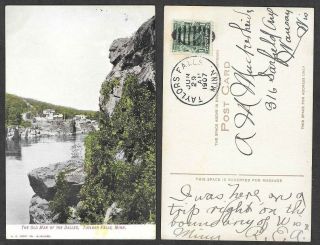 1907 Minnesota Postcard - Taylors Falls,  Old Man Of The Dalles