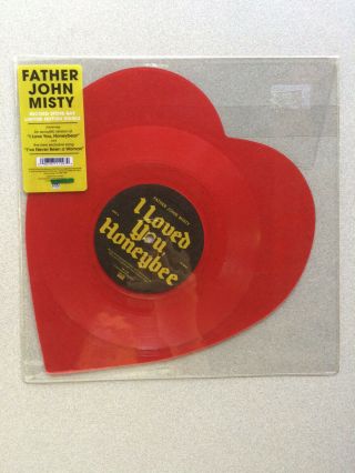 Father John Misty I Loved You Honeybee 7 " Ep 2015 Rsd Heart Shaped Vinyl Ltd