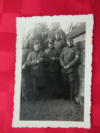 Wwii German Photo Combat Soldier Fire Dept With Service Band