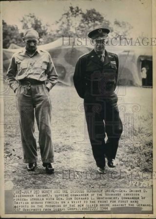 1944 Press Photo Dwight Eisenhower And Bernard Montgomery At The Allied Front