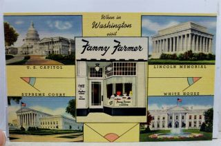Washington Dc Fanny Farmer Us Capitol Supreme Court Postcard Old Vintage Card Pc